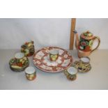 Mixed Lot: A Japanese tea set together with two further reproduction Chinese plates