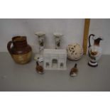 Mixed Lot: Doulton jug, various candlesticks, model of Marble Arch etc