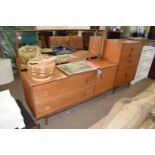 Mid 20th Century dressing table with mirror and matching chest of drawers (")