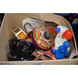 Mixed Lot: Children's toys to include spinning top, toy train and other items
