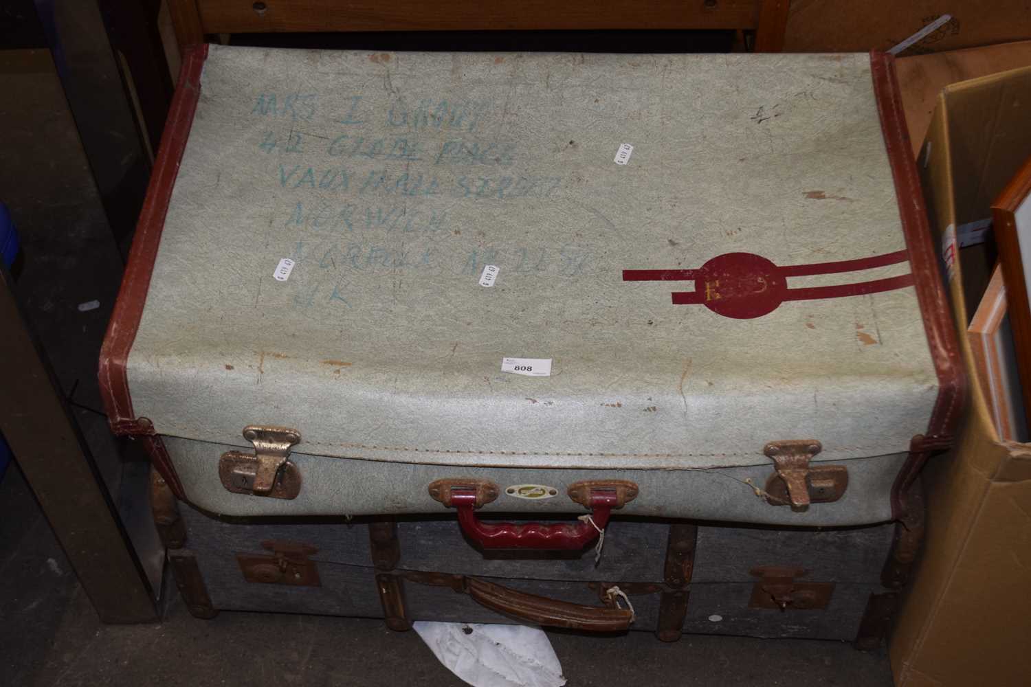 Two vintage cases containing assorted clothing, shoes etc