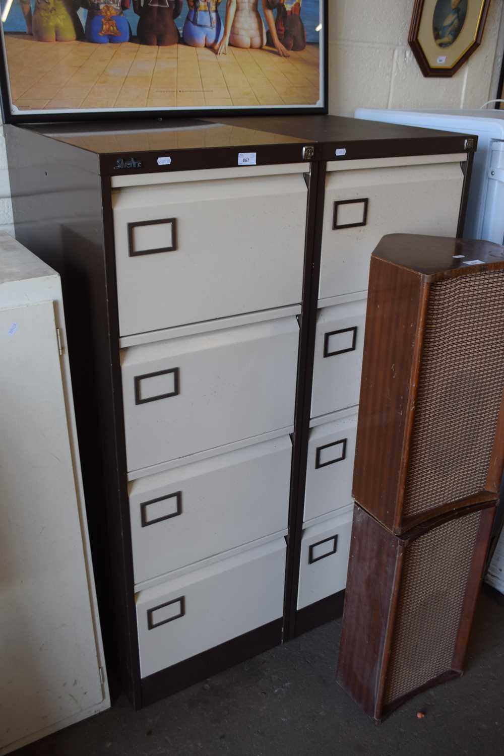 Two metal filing cabinets