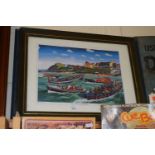 Lifeboats, Sheringham, signed Lewis, limited edition print, framed and glazed