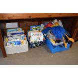 Three boxes of various children's books, toys etc