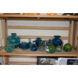 Quantity of Murano style glass ware to include vases, paperweights and others