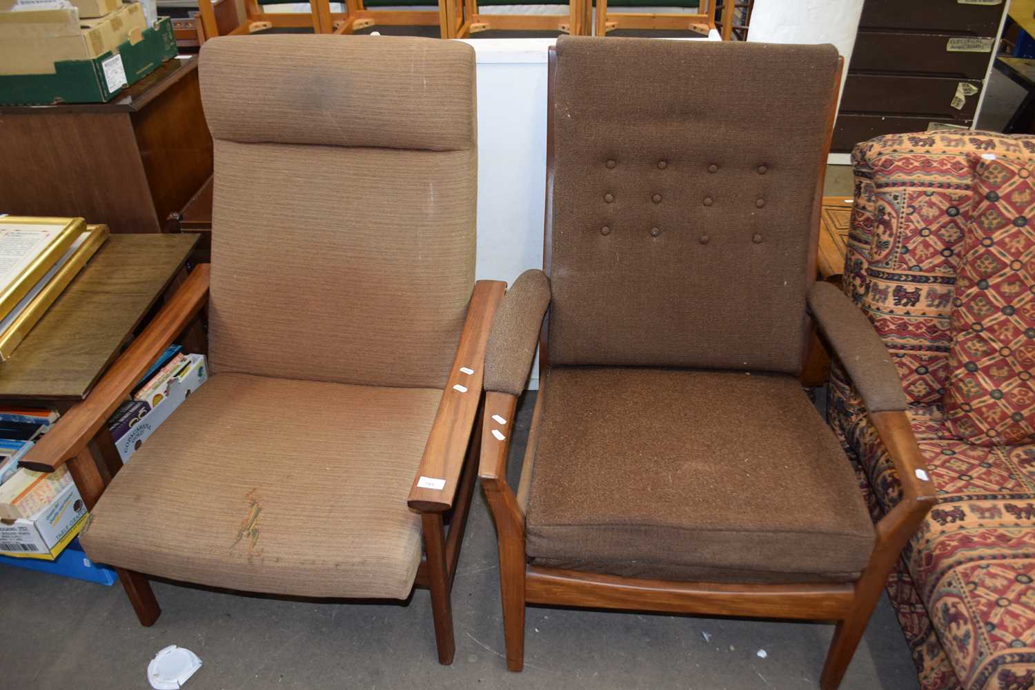 Two mid Century armchairs