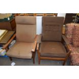 Two mid Century armchairs