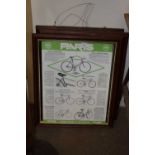 A bicycle print and two Road Record Association prints (3)