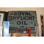 A Royal Daylight Oil tin plate sign