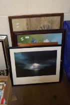 Mixed Lot: Vintage photograph of a Willhire Truck, still life of flowers, a framed Norwich Mercury