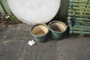 A pair of plant pots