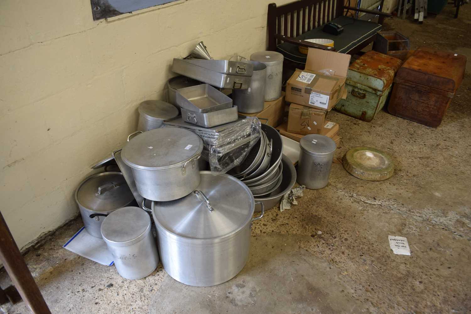 Large quantity of stainless steel catering equipment