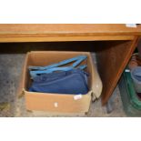 Box of shed clearance items to include foot pump etc