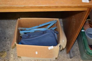 Box of shed clearance items to include foot pump etc