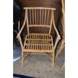 A bamboo framed carver chair