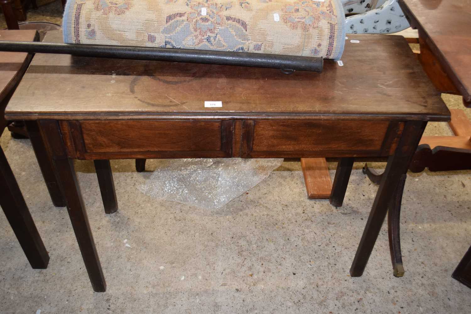19th Century mahogany side table converted from a drop leaf table