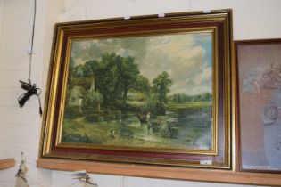 Coloured print after John Constable, gilt framed