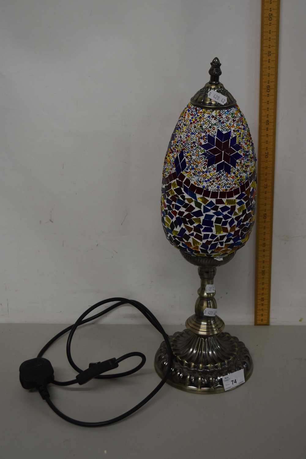 Modern table lamp with mosaic shade