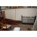 A Victorian mahogany half tester bed frame for restoration, not checked for completeness