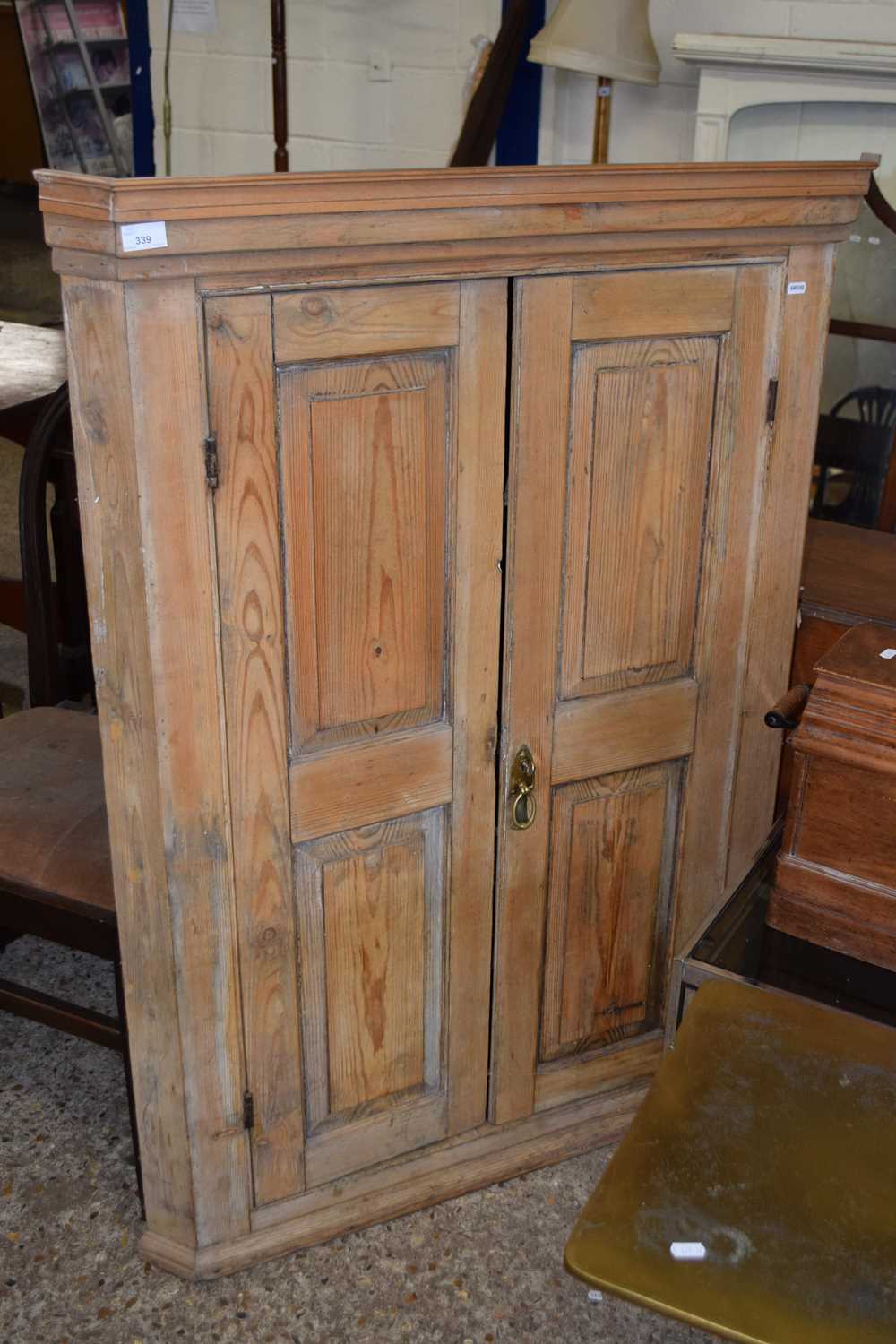19th Century pine corner cabinet