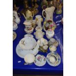 Mixed Lot: Coffee set, porcelain flowers, various mixed tea wares and other ceramics