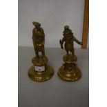 Two brass models Mr Punch and a cobbler