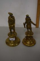 Two brass models Mr Punch and a cobbler