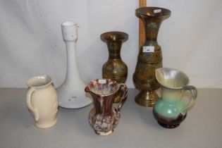 Mixed Lot: Brass vases, various jugs and other items