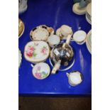 Mixed Lot: Various tea wares to include a vintage insulated teapot, further Goss teacups and saucers