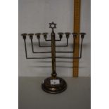 Silver plated Jewish menorah candlestick