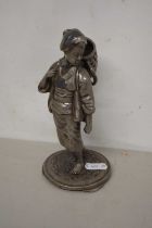 An early 20th Century pewter model of an Oriental lady