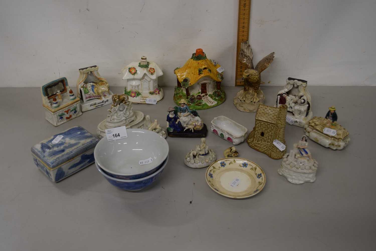 Mixed Lot: Various pastille burners, small china fairings and other items