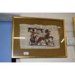 Framed fragment of ancient Egyptian chariot