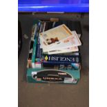 Box of books New Oxford English Dictionary, card games etc