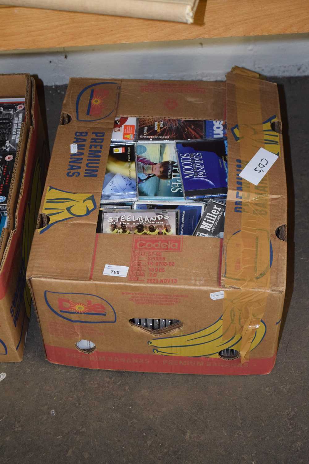 Box containing a quantity of CD's