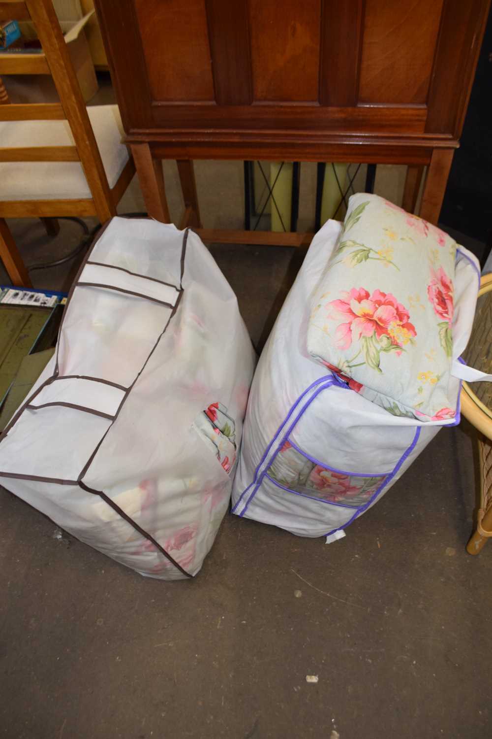 Floral curtains and matching cushions