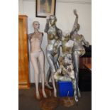 Group of various mannequins