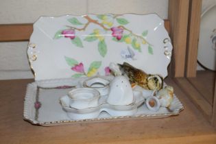 Mixed Lot: Dressing table ceramics, model owl etc