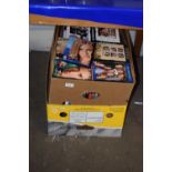 Box containing large quantity of CD's and DVD's