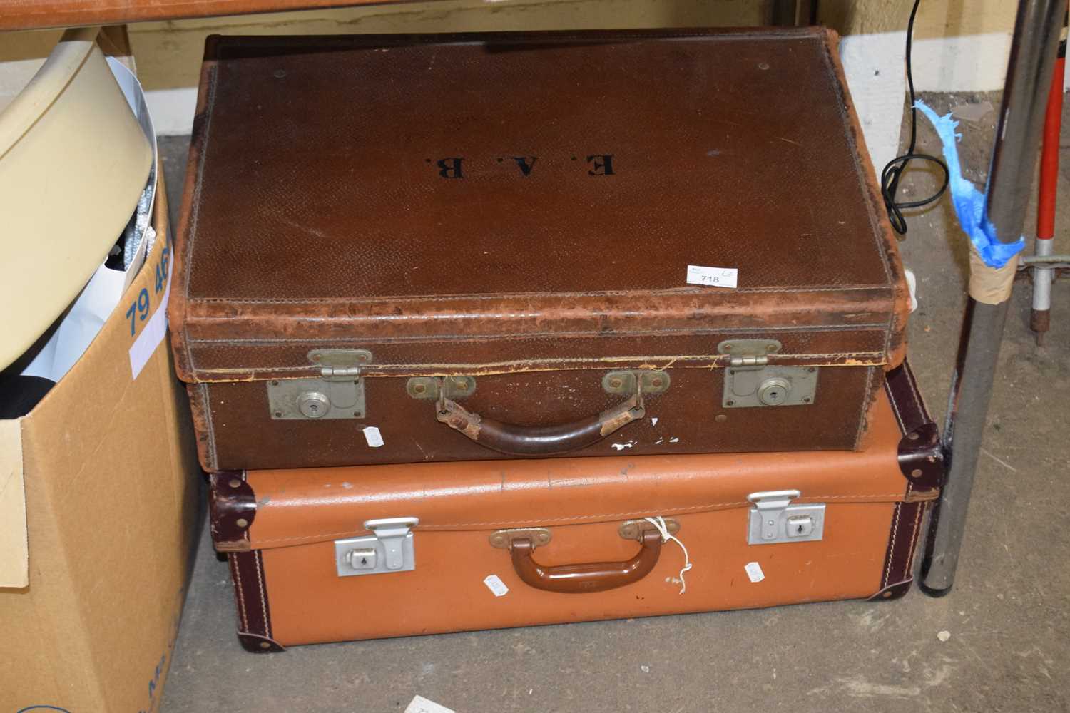 Two vintage suitcases