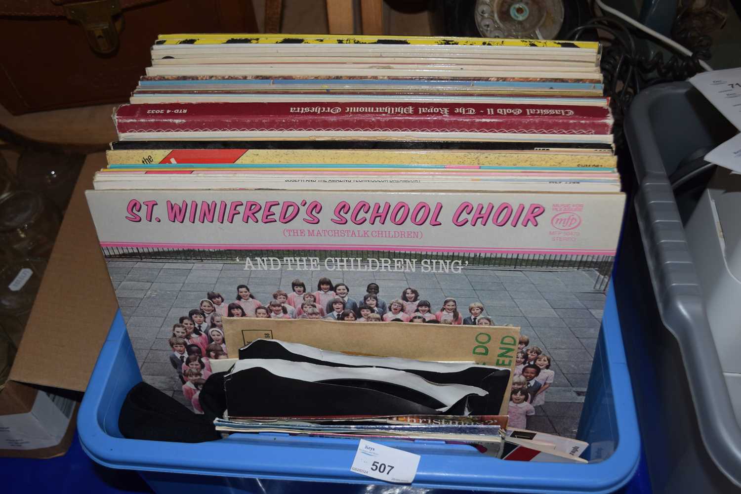 Box of various assorted LP's and records
