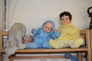 Mixed group of vintage dolls to include an Armard Marseille porcelain headed example, for repair