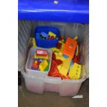 Box containing a quantity of children's toys