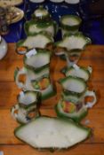 Quantity of modern Staffordshire fruit decorated vases, jugs and bowls