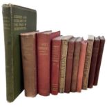 11 Travel Guides. Red cloth. Inc 1893 Thorough Guide Series Yorkshire 2vol, With with folding