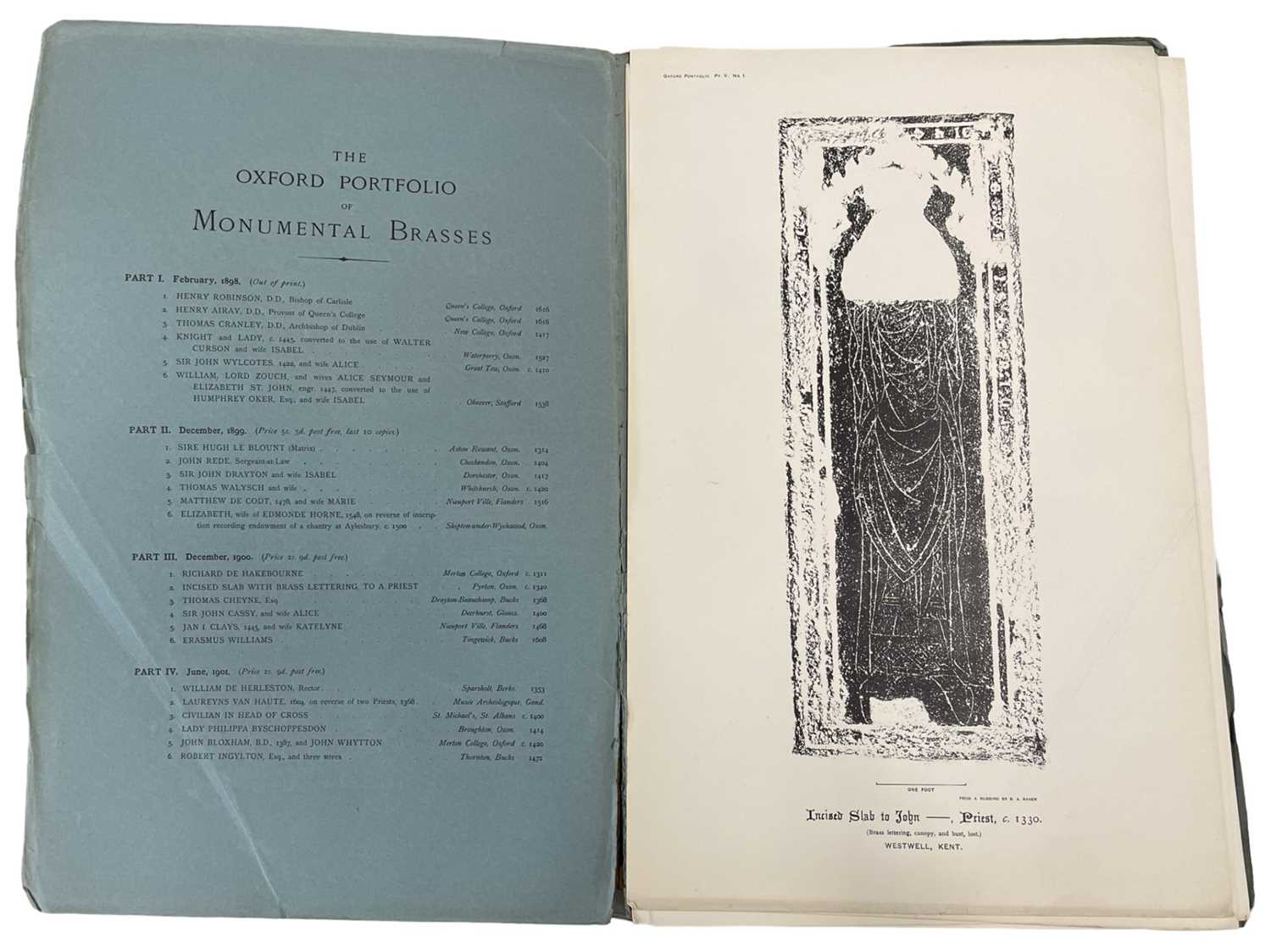 ONE BOX: The Oxford Portfolio of Monumental Brasses / Portfolio of the Monumental Brass Society - Image 3 of 20