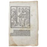 Incunable. Otto Von Passau. A single leaf from Die vierundzwanzig Alten, oder, Der goldne Thron [The