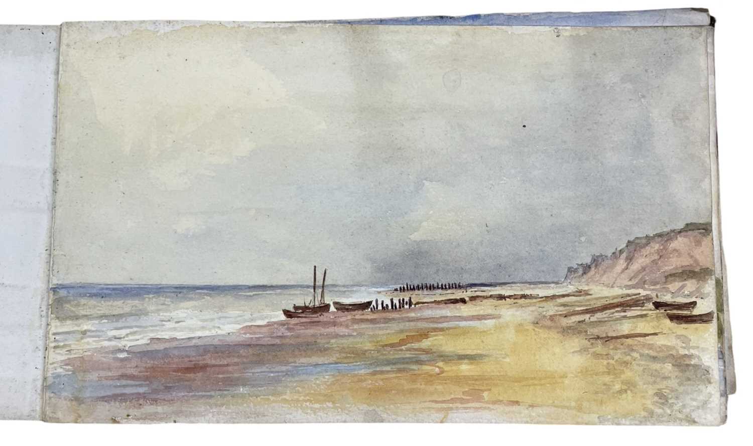 C1890 Artists sketchbook, oblong, quarter Morocco, rubbed. Measuring; 13.5cm x 14.5cm. With 33 - Image 2 of 4