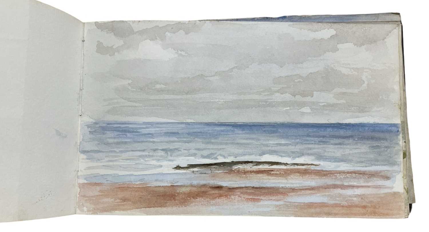 C1890 Artists sketchbook, oblong, quarter Morocco, rubbed. Measuring; 13.5cm x 14.5cm. With 33 - Image 3 of 4