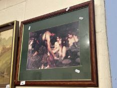 Framed print depicting nymphs